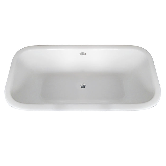 Aqua Eden VCTQND6732NL1 67-Inch Cast Iron Double Ended Clawfoot Tub (No Faucet Drillings), White/Polished Chrome