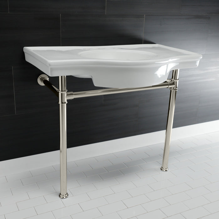 Templeton VPB1376ST Console Sink, White/Polished Nickel