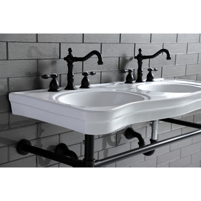 Imperial VPB14880ST Stainless Steel Double Bowl Console Sink, Matte Black