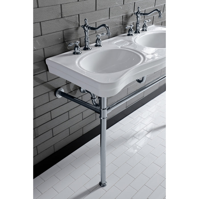 Imperial VPB14881ST Stainless Steel Double Bowl Console Sink, Polished Chrome
