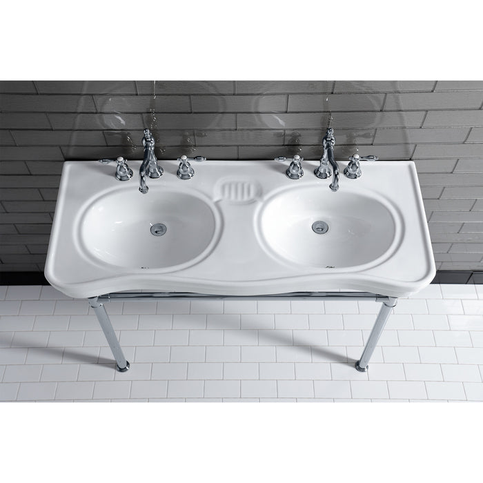 Imperial VPB14881ST Stainless Steel Double Bowl Console Sink, Polished Chrome