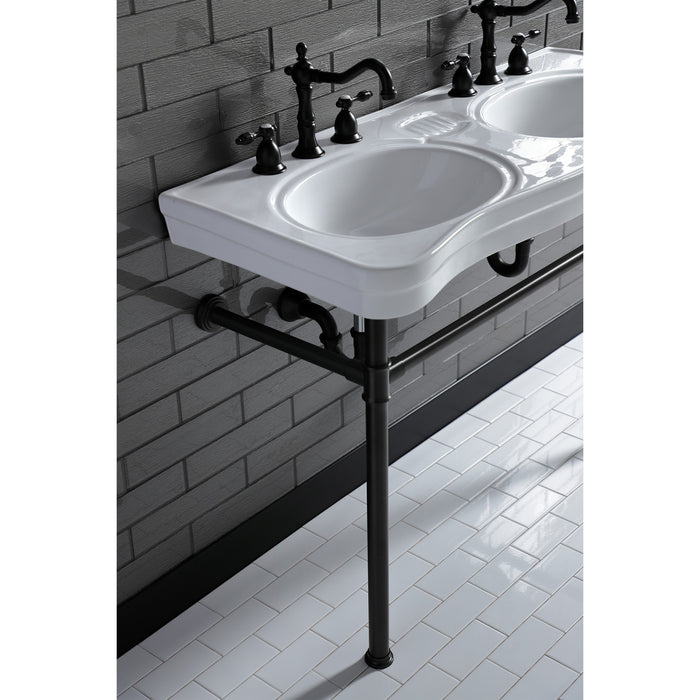 Imperial VPB14885ST Stainless Steel Double Bowl Console Sink, Oil Rubbed Bronze