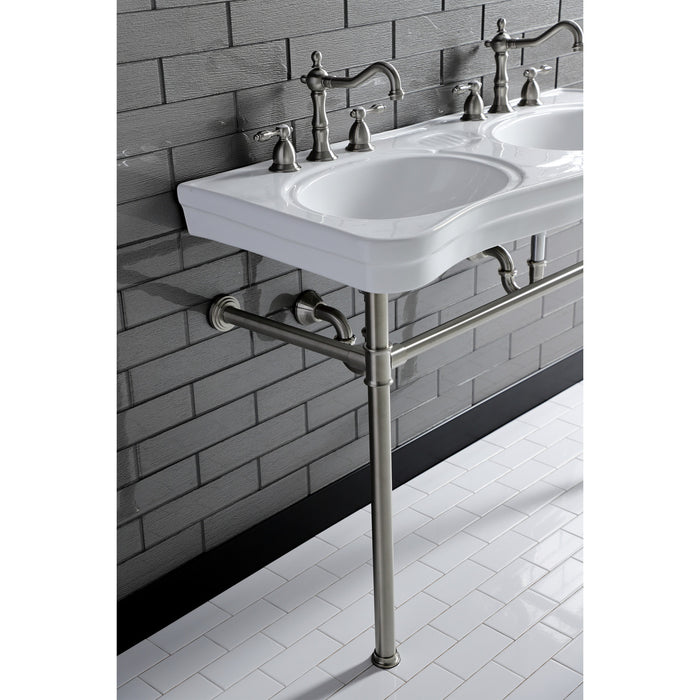 Imperial VPB14888ST Stainless Steel Double Bowl Console Sink, Brushed Nickel