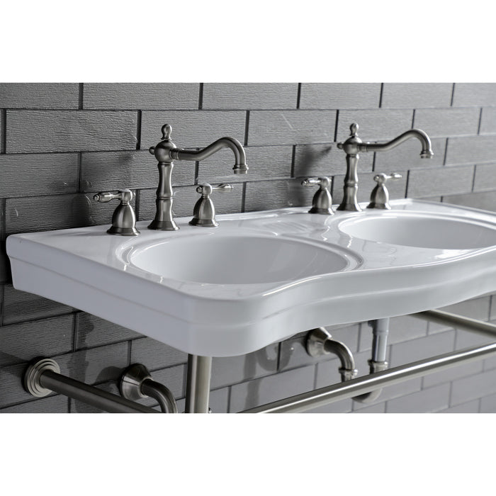 Imperial VPB1488B Ceramic Double Bowl Console Sink Top, White