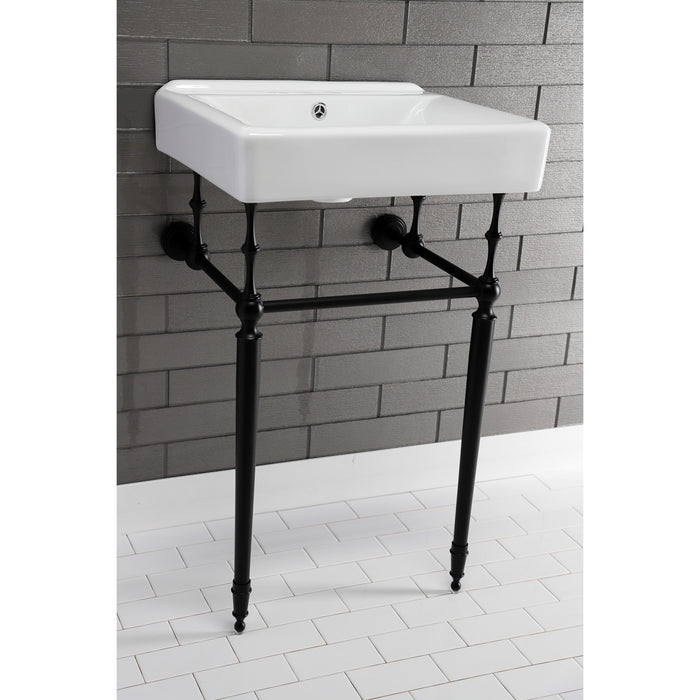 Edwardian VPB30160 Brass Console Sink Legs, Matte Black