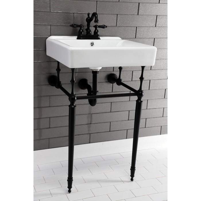 Edwardian VPB30160 Brass Console Sink Legs, Matte Black