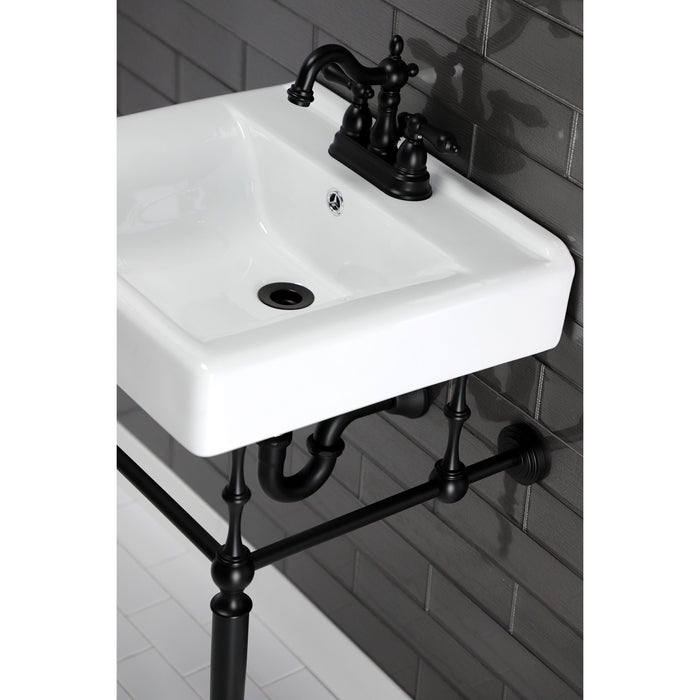 Edwardian VPB30160 Brass Console Sink Legs, Matte Black
