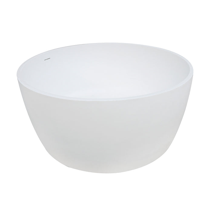 Arcticstone VRTRS515124 51-Inch Solid Surface White Stone Freestanding Tub with Drain, Matte White