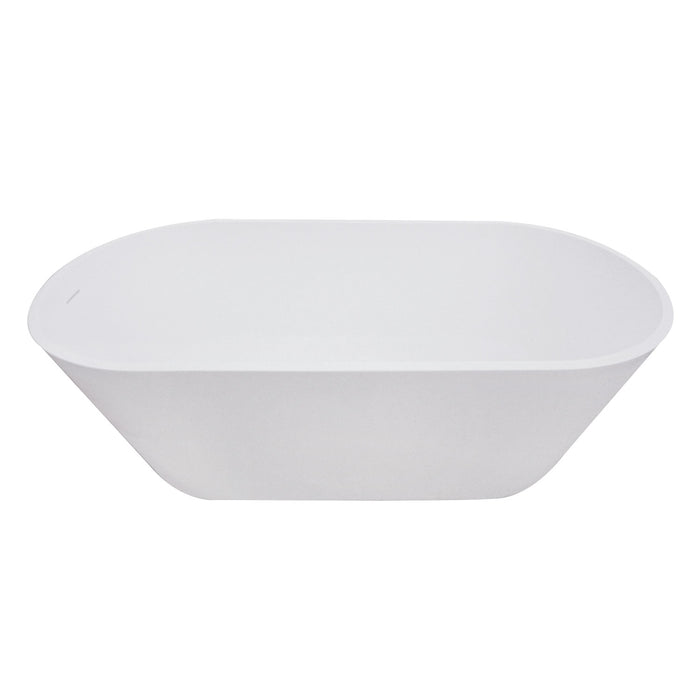 Arcticstone VRTRS673123 67-Inch Solid Surface White Stone Freestanding Tub with Drain, Matte White