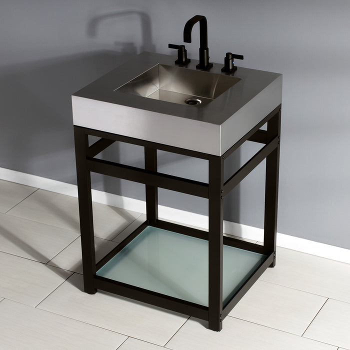 Kingston Commercial VSP2522B5 Steel Console Sink Base with Glass Shelf, Oil Rubbed Bronze
