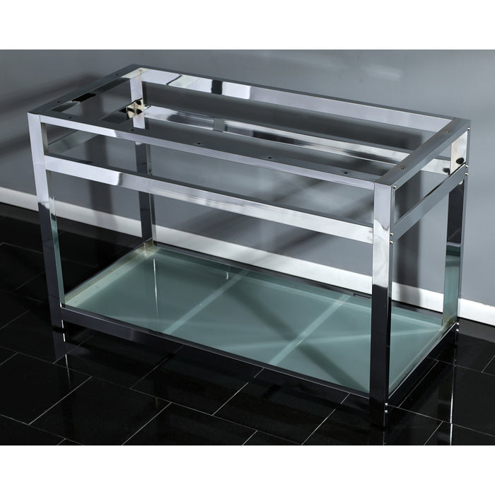 Kingston Commercial VSP4922B1 Steel Console Sink Base with Glass Shelf, Polished Chrome