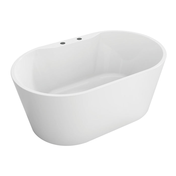 Aqua Eden VT7DE553423 55-Inch Acrylic Freestanding Tub with Drain, Glossy White