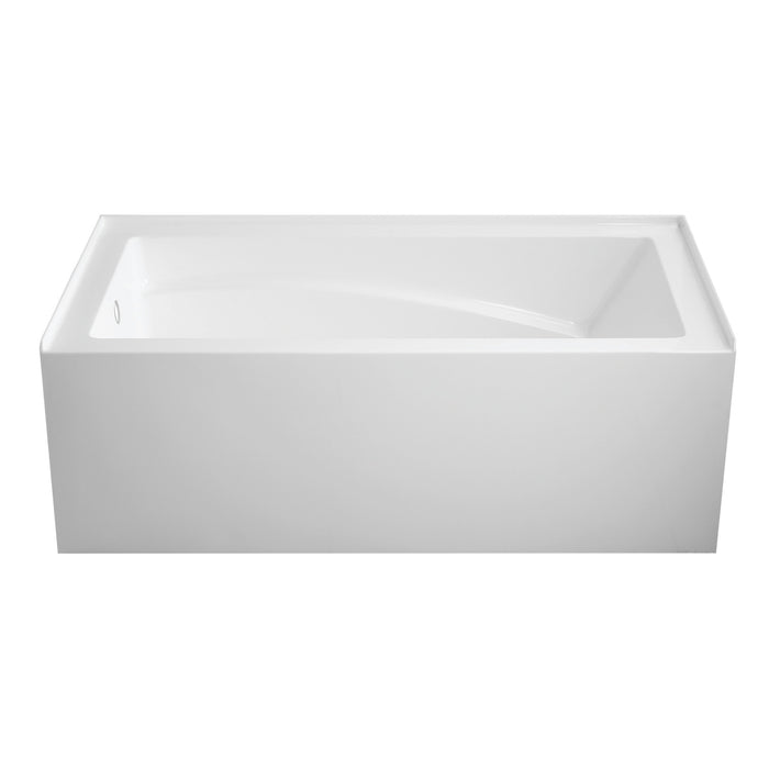 Aqua Eden VTAM6032L22D 60-Inch Anti-Skid Acrylic 3-Wall Alcove Tub with Arm Rest and Left Hand Drain, White
