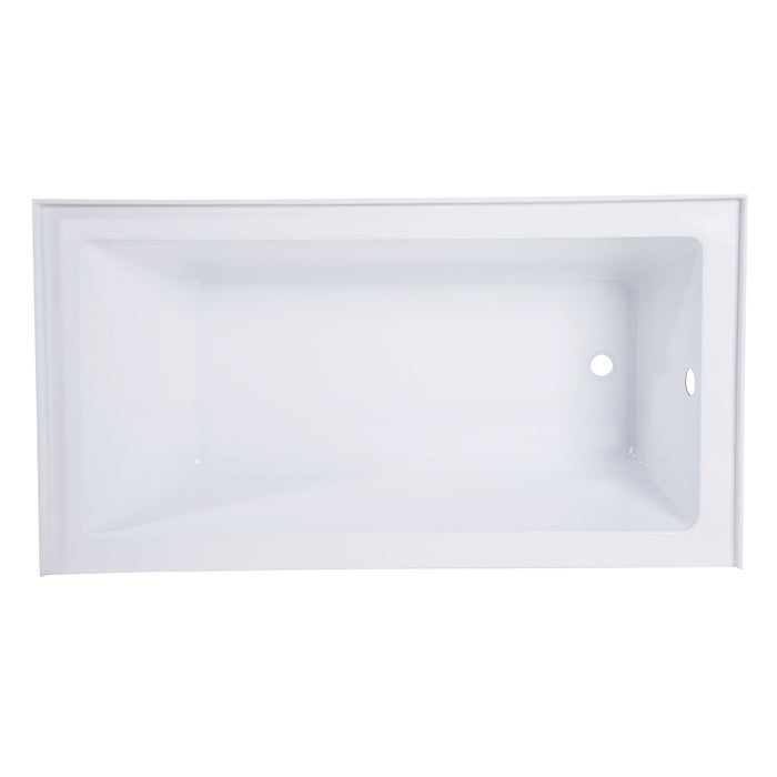 Aqua Eden VTAP543022R 54-Inch Acrylic 3-Wall Alcove Tub with Right Hand Drain Hole, White