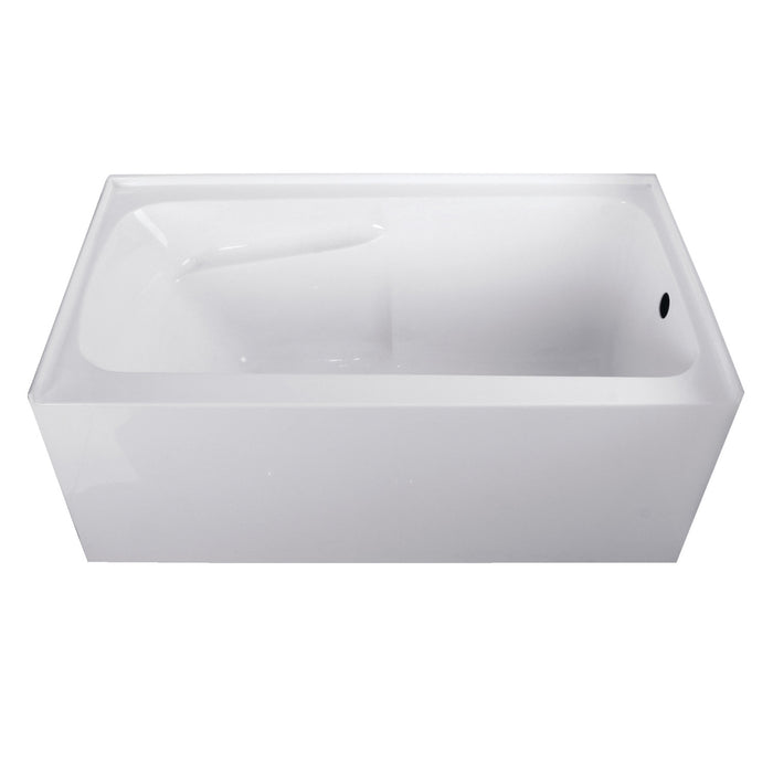 Aqua Eden VTAP543023R 54-Inch Acrylic 3-Wall Alcove Tub with Arm Rest and Right Hand Drain Hole, White
