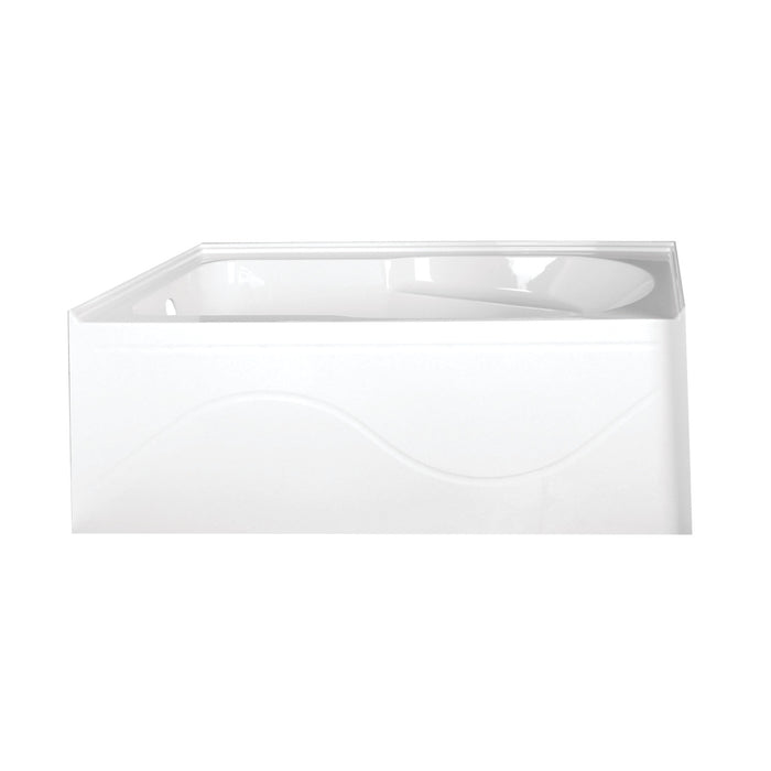Aqua Eden VTAP603022L 60-Inch Acrylic Anti-Skid 3-Wall Alcove Tub with Left Hand Drain Hole, White