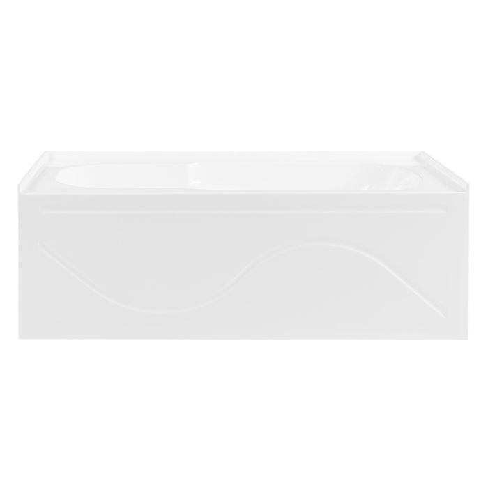 Aqua Eden VTAP603216L 60-Inch Acrylic Anti-Skid 3-Wall Alcove Tub with Left Hand Drain Hole, White
