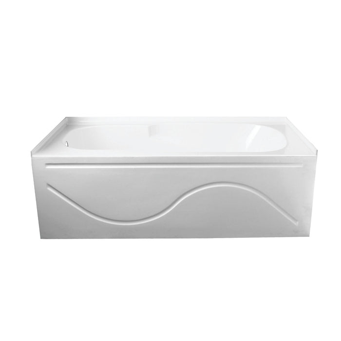 Aqua Eden VTAP603216L 60-Inch Acrylic Anti-Skid 3-Wall Alcove Tub with Left Hand Drain Hole, White
