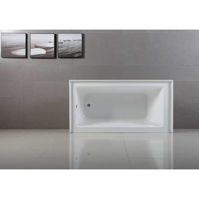 Aqua Eden VTAP603222L 60-Inch Acrylic 3-Wall Alcove Tub with Left Hand Drain Hole, White