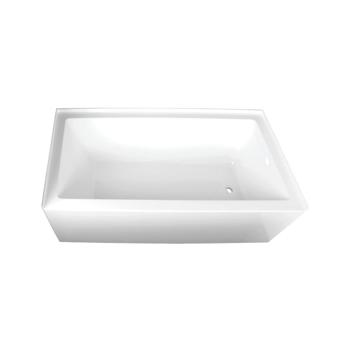 Aqua Eden VTAP603222R 60-Inch Acrylic 3-Wall Alcove Tub with Right Hand Drain Hole, White