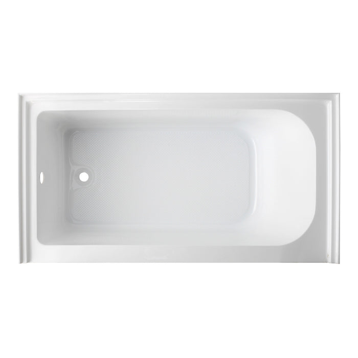 Aqua Eden VTAP6032L21A 60-Inch Anti-Skid Acrylic 3-Wall Alcove Tub with Left Hand Drain Hole, White