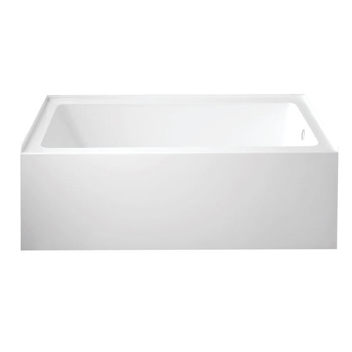 Aqua Eden VTAP6032R22C 60-Inch Anti-Skid Acrylic 3-Wall Alcove Tub with Right Hand Drain Hole, White