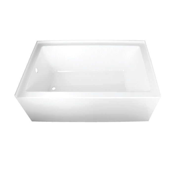 Aqua Eden VTAP603622L 60-Inch Acrylic 3-Wall Alcove Tub with Left Hand Drain Hole, White