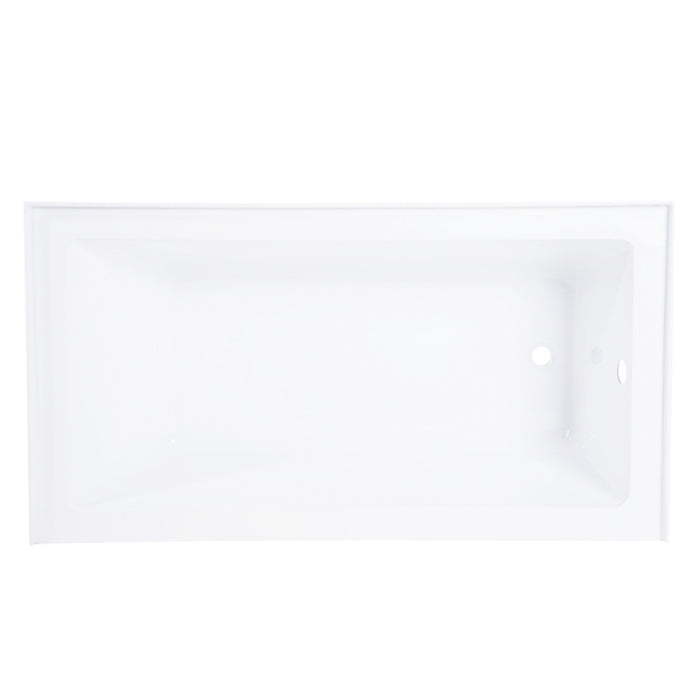 Aqua Eden VTAP603622R 60-Inch Acrylic 3-Wall Alcove Tub with Right Hand Drain Hole, White