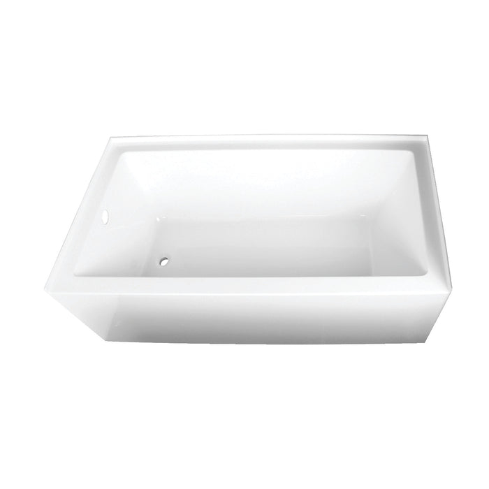 Aqua Eden VTAP663222L 66-Inch Acrylic Alcove Tub with Left Hand Drain Hole,  White