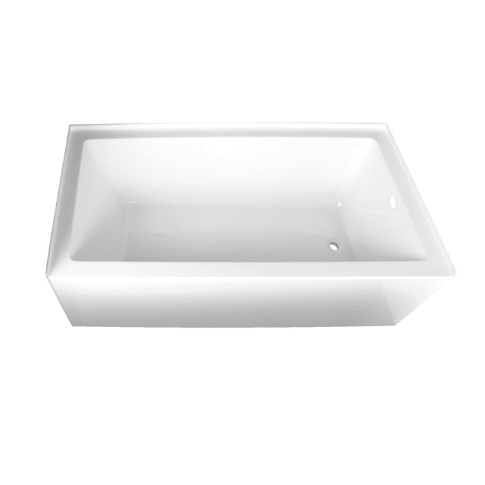 Aqua Eden VTAP663222R 66-Inch Acrylic 3-Wall Alcove Tub with Right Hand Drain Hole, White