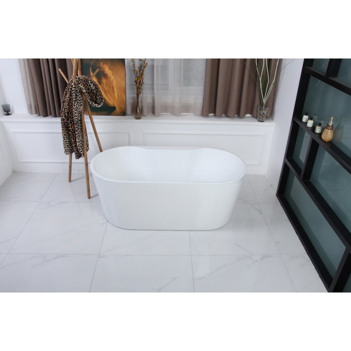 Aqua Eden VTDE552823 55-Inch Acrylic Freestanding Tub with Drain, Glossy White