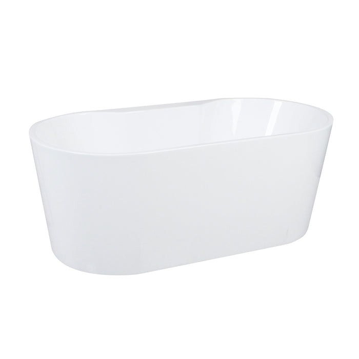 Aqua Eden VTDE593023 59-Inch Acrylic Freestanding Tub with Drain, Glossy White