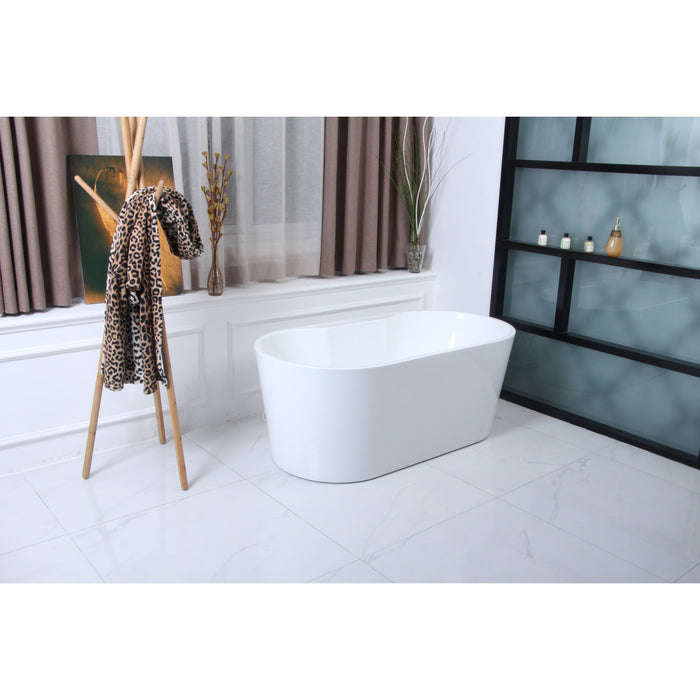 Aqua Eden VTDE593023 59-Inch Acrylic Freestanding Tub with Drain, Glossy White