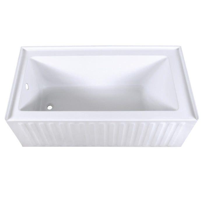 Aqua Eden VTDE603121L 60-Inch Acrylic 3-Wall Alcove Tub with Left Hand Drain Hole, White