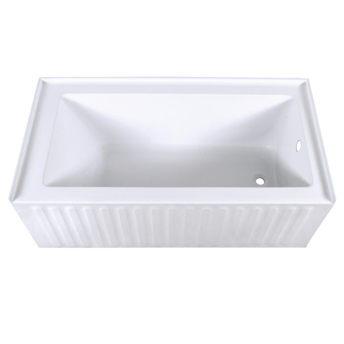 Aqua Eden VTDE603121R 60-Inch Acrylic 3-Wall Alcove Tub with Right Hand Drain Hole, White
