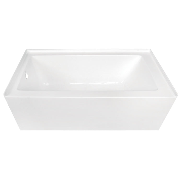 Aqua Eden VTDE603122L 60-Inch Acrylic 3-Wall Alcove Tub with Left Hand Drain Hole, White