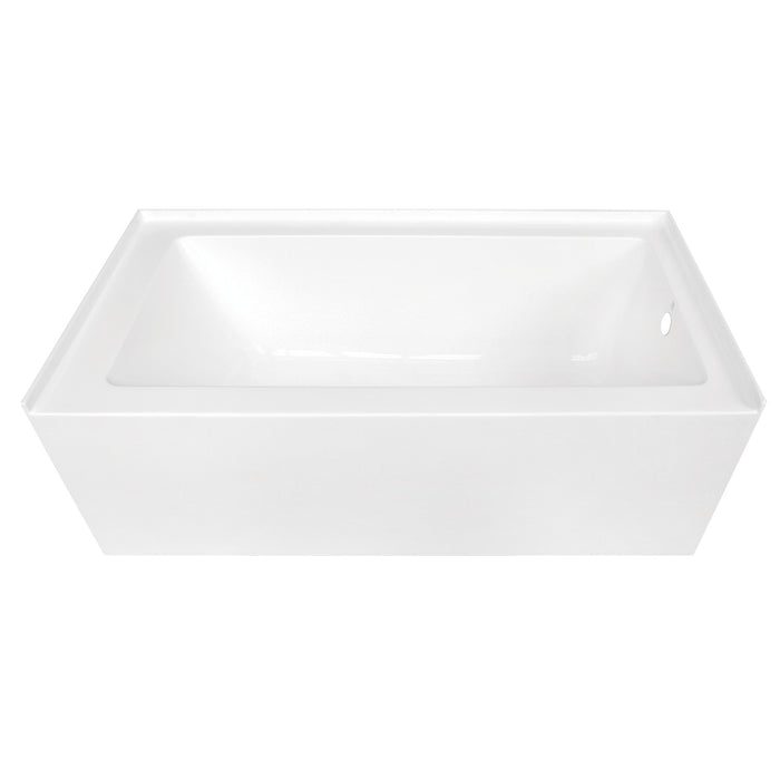 Aqua Eden VTDE603122R 60-Inch Acrylic 3-Wall Alcove Tub with Right Hand Drain Hole, White