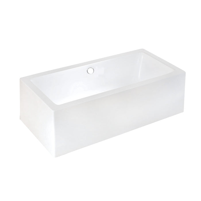 Aqua Eden VTDE673321 67-Inch Acrylic Double Ended Freestanding Tub with Drain, White