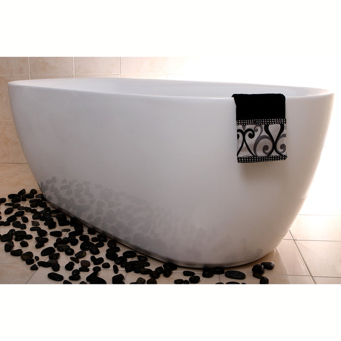 Aqua Eden VTDE713321 71-Inch Acrylic Double Ended Freestanding Tub with Drain, White