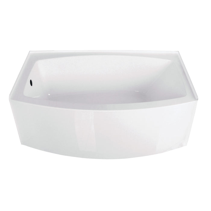 Aqua Eden VTDR603222L 60-Inch Acrylic 3-Wall Alcove Tub with Left Hand Drain Hole, White