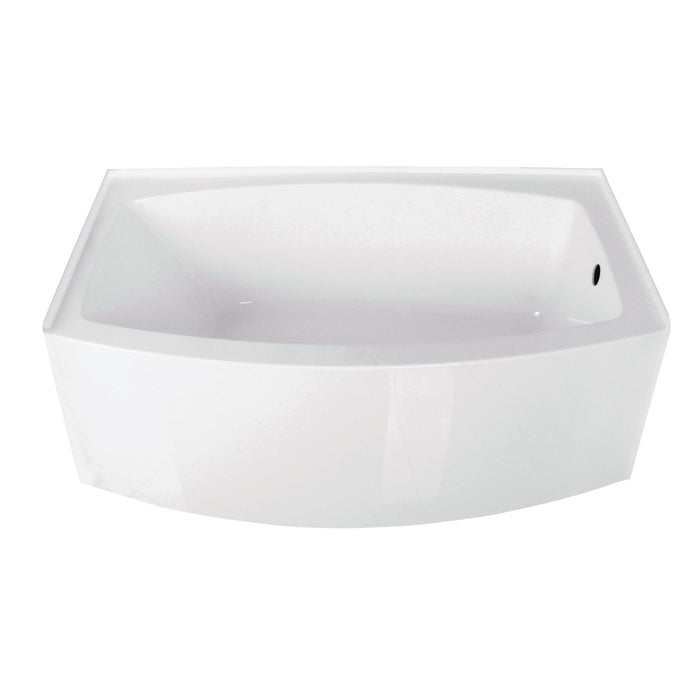 Aqua Eden VTDR603222R 60-Inch Acrylic 3-Wall Alcove Tub with Right Hand Drain Hole, White