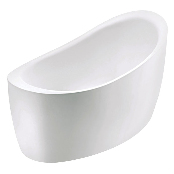Aqua Eden VTOV512730S 52-Inch Acrylic Freestanding Tub with Drain and Integrated Seat, Glossy White