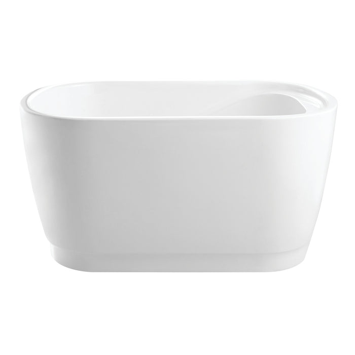 Aqua Eden VTOV593425S 59-Inch Acrylic Freestanding Tub with Drain, Glossy White