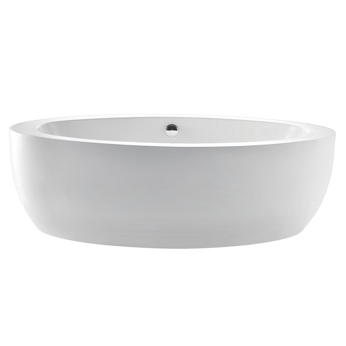 Aqua Eden VTOV733623JN 72-Inch Acrylic Freestanding Tub with Drain, Glossy White