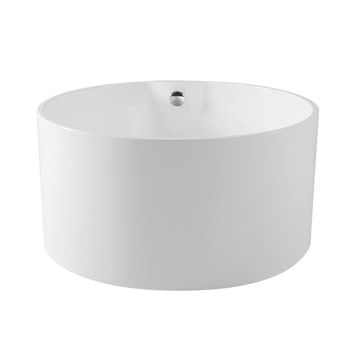 Aqua Eden VTRO454523 45-Inch Round Acrylic Freestanding Tub with Drain, Glossy White