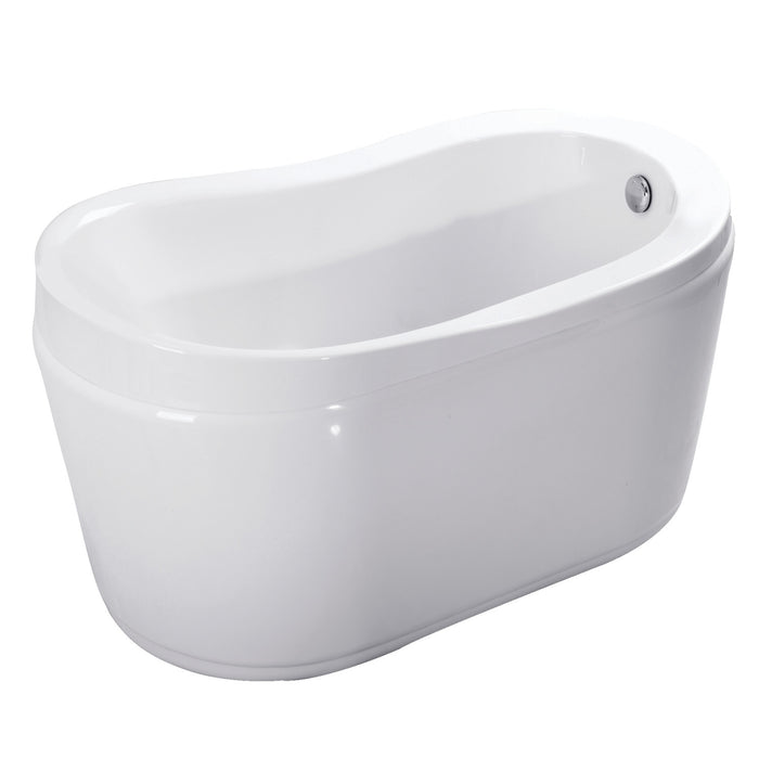 Aqua Eden VTRS523030 52-Inch Acrylic Freestanding Tub with Drain and Integrated Seat, White