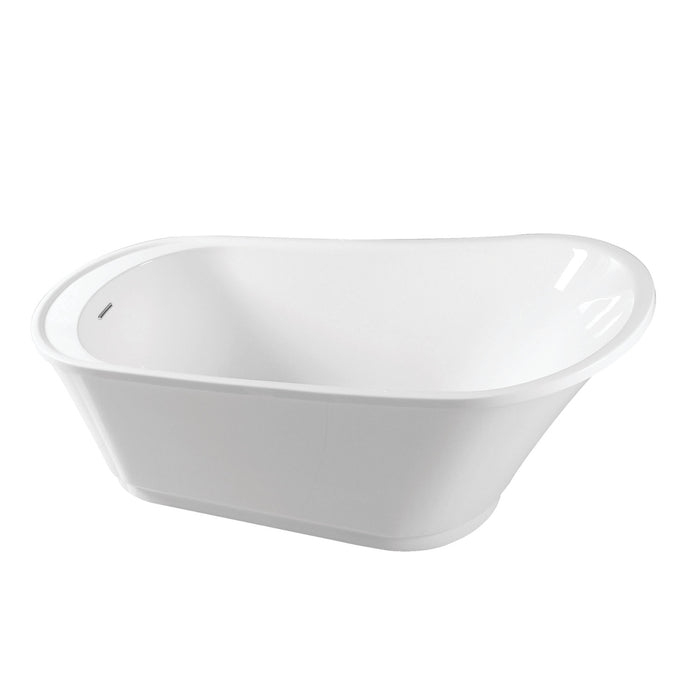 Freesia VTRS683027Q 69-Inch Acrylic Single Slipper Freestanding Tub with Drain, White