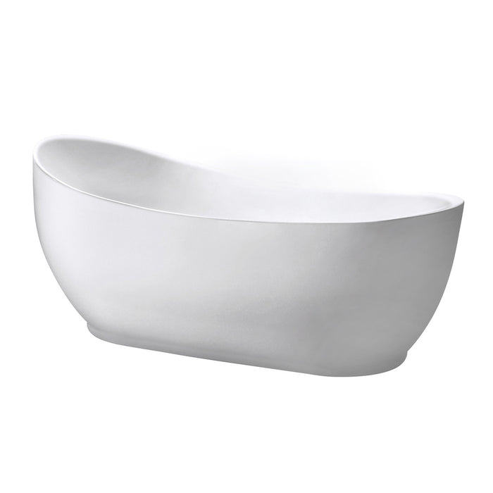 Aqua Eden VTRS723432SA 70-Inch Acrylic Freestanding Tub with Drain, Glossy White