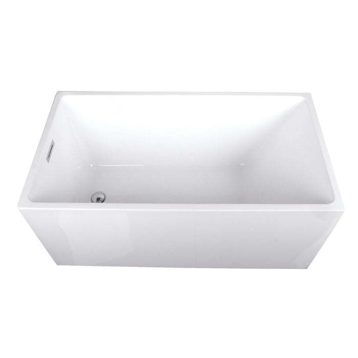 Aqua Eden VTSQ512823 51-Inch Acrylic Freestanding Tub with Drain, White