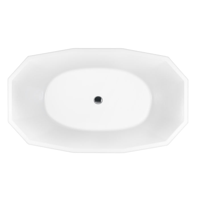 Aqua Eden VTSQ513024 51-Inch Acrylic Freestanding Tub with Drain, Glossy White